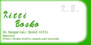 kitti bosko business card